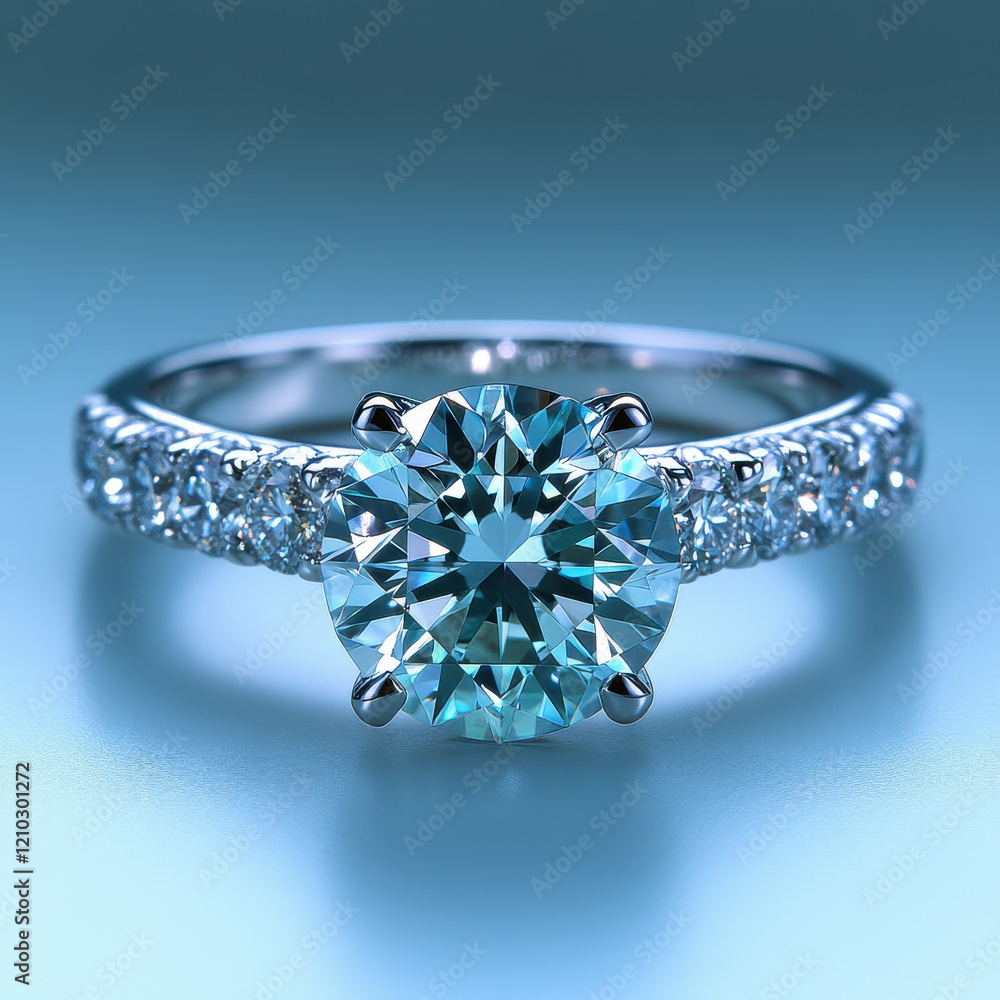 Stunning blue diamond ring with sparkling band, perfect for special occasions and elegant gifts. intricate design showcases luxury and beauty Stunning blue diamond ring with sparkling band, perfect for special occasions and elegant gifts. intricate design showcases luxury and beauty
