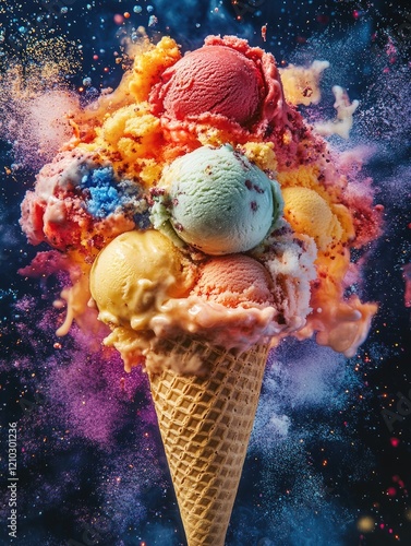 Colorful Ice Cream Cone