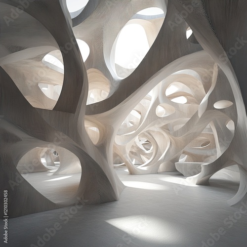 Abstract Architectural Design: Organic Forms and Light photo