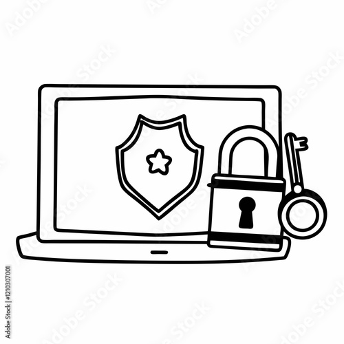 Cybercrime outline icon