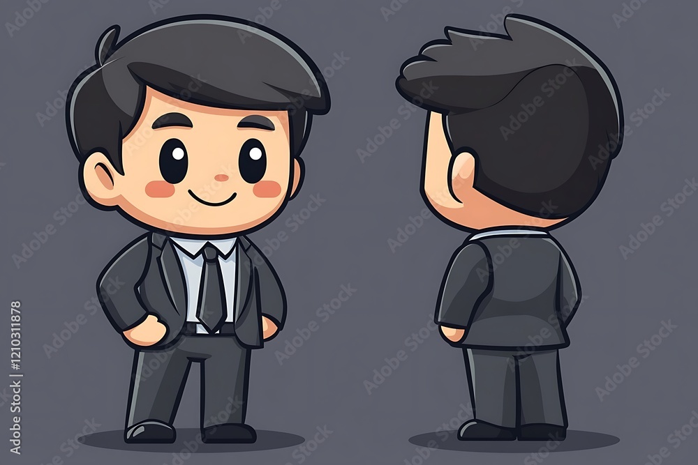 Adorable Young Businessman Cartoon Illustration1 Adorable Young Businessman Cartoon Illustration1