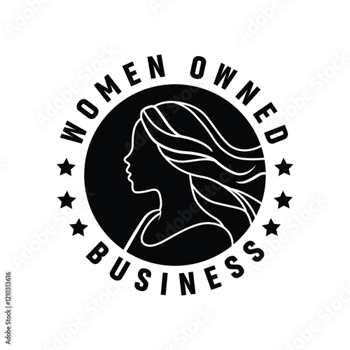 Women-owned business circular stamp logo