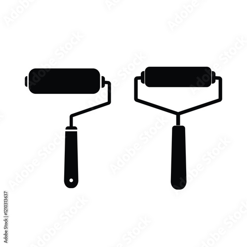 Download Wall Paint Roller Icon Set, Vector Art And Graphics