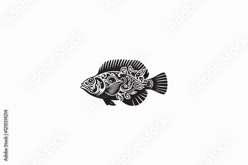A Flounder fish vector silhouette image made by adobe illustrator. eps