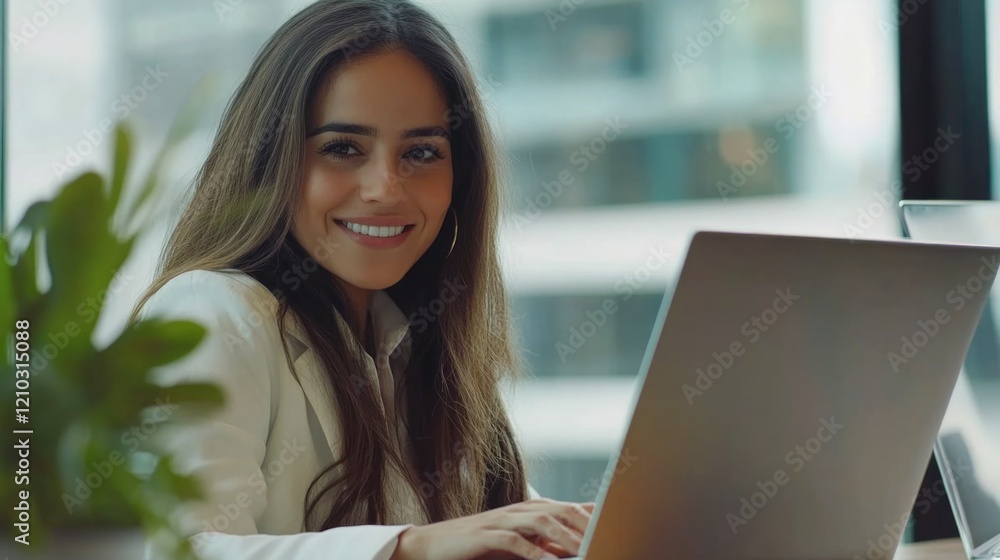 Smiling Businesswoman at Work Smiling Businesswoman at Work