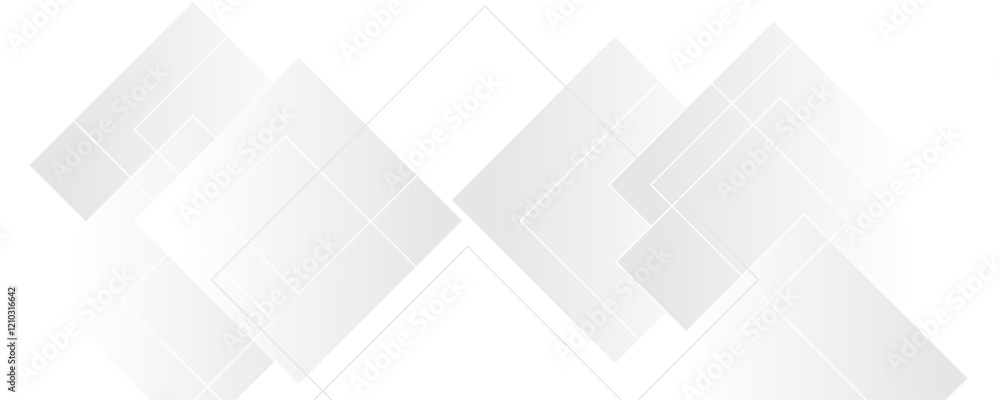 Modern and minimal concept white and gray abstract square pattern background. Elegant  geometric background with copy space template design for business, presentation, banner.