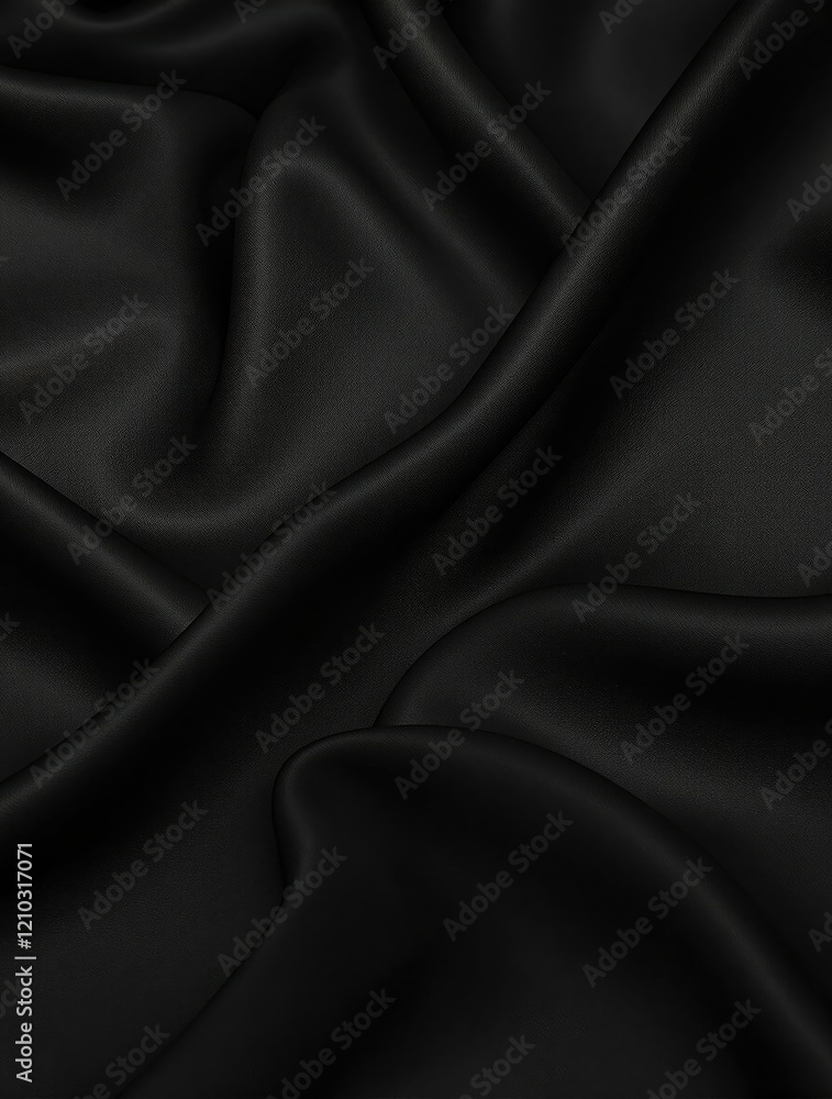 Black nylon fabric with smooth surface and subtle shine, urban chic., black nylon fabric, modern design