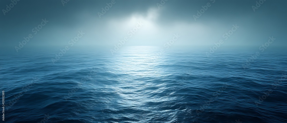 Obraz premium Serene ocean scene with soft light.