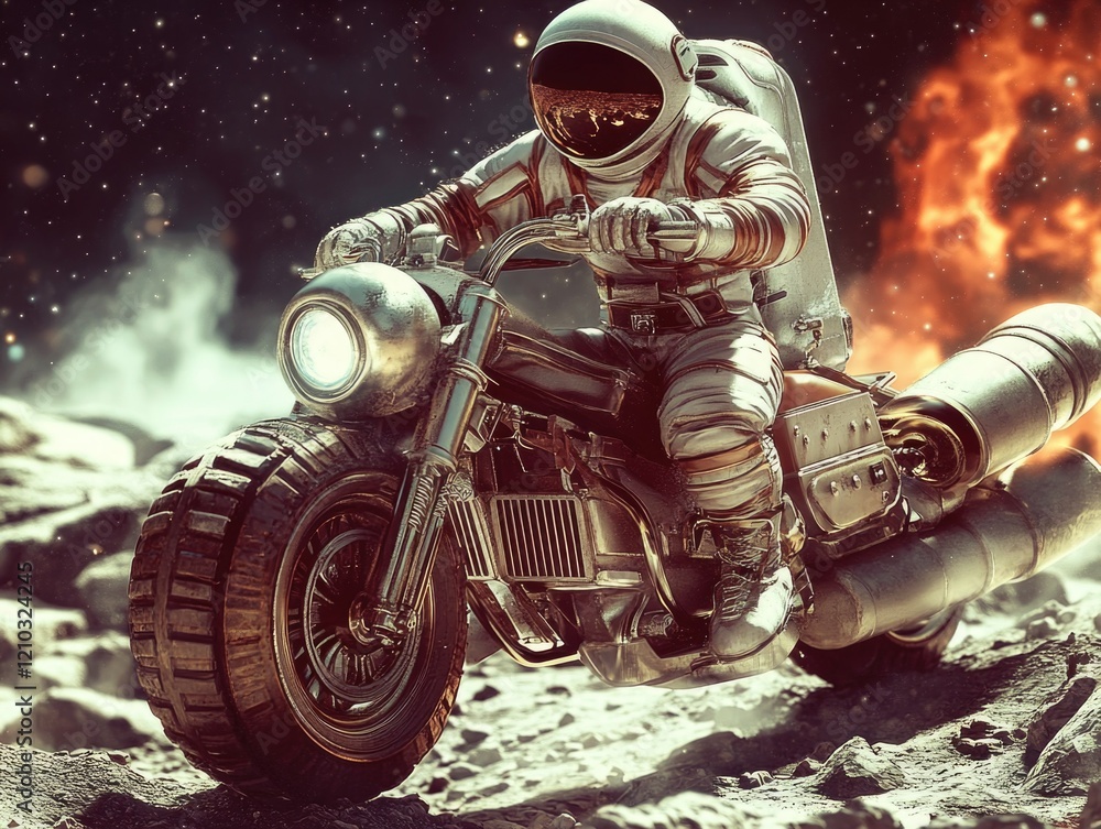 Extraterrestrial Biker in a Desert Environment Extraterrestrial Biker in a Desert Environment