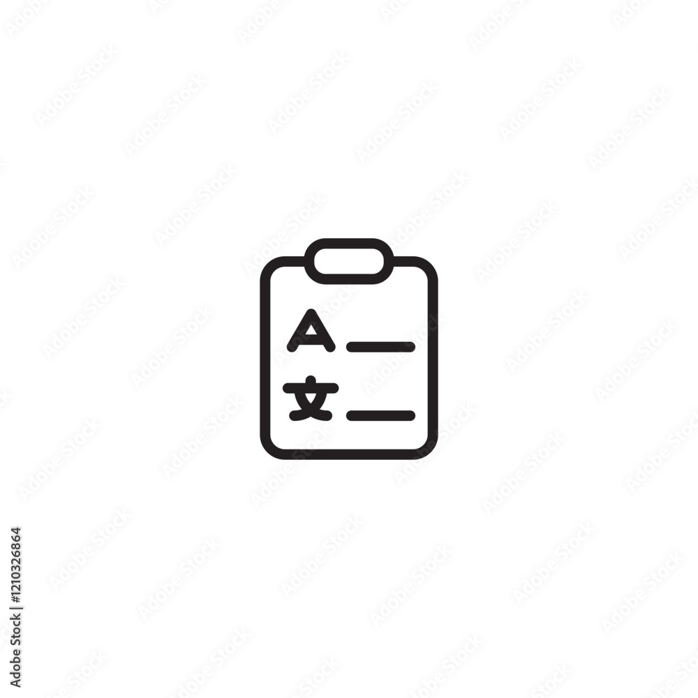 A minimalist line art icon of a clipboard with three lines of text, representing a document or form. A minimalist line art icon of a clipboard with three lines of text, representing a document or form.