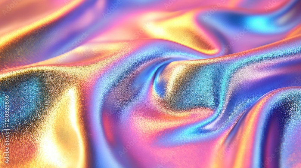 custom made wallpaper toronto digitalIridescent fabric drapes, studio shot, colorful background, textile design