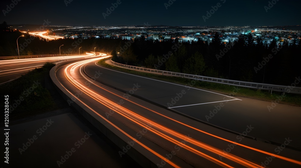 Road at Night with Light Trails
Road at Night with Light Trails