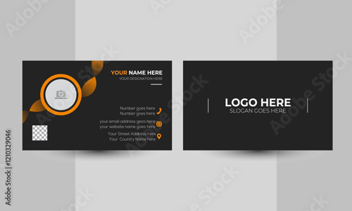 modern business card template. Modern and creative business card template. Grayscale Business Card Layout. Simple Business Card Layout. Futuristic business card design. Modern shape with abstract silv photo