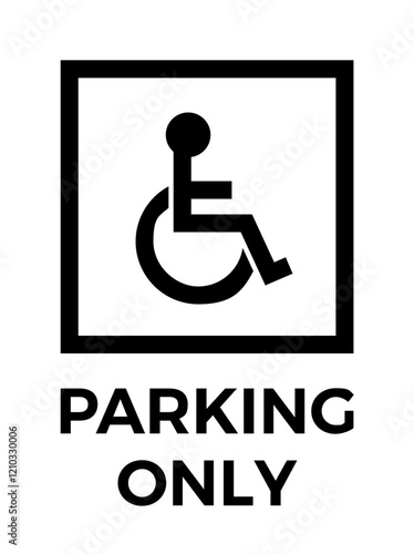 Accessible Parking Only Icon. Handicap Parking Sign Symbol.