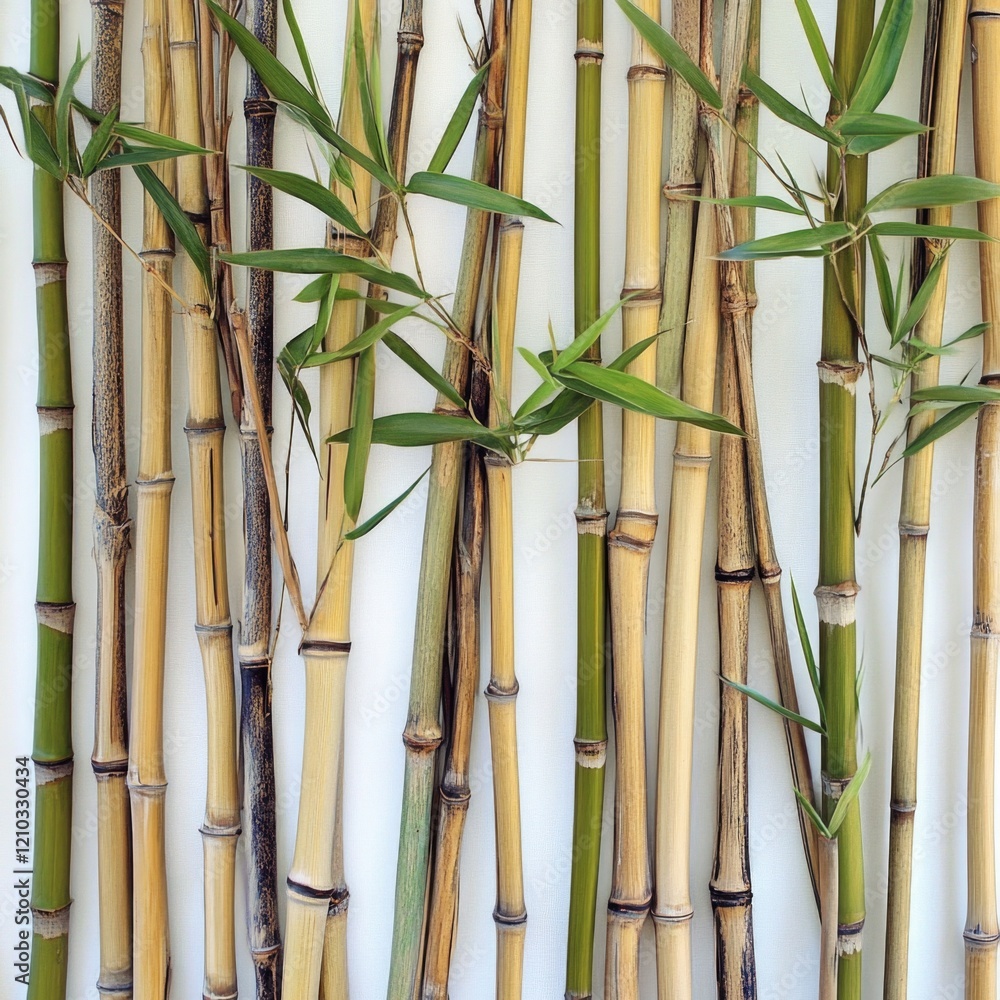 Fototapeta premium Bamboo Decoration Against Wall