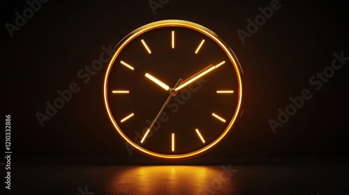 Modern illuminated clock with glowing design photo