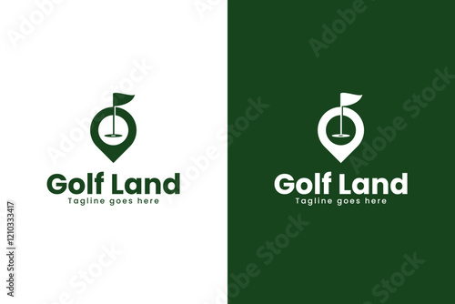 Golf location logo design template vector illustration idea