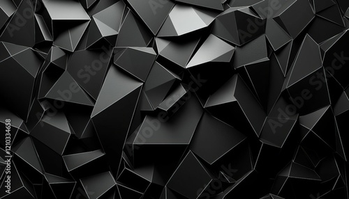 Wallpaper Mural Panoramic black triangles mosaic background Ai generated image , isolated on white background,  , copy space for text, Torontodigital.ca