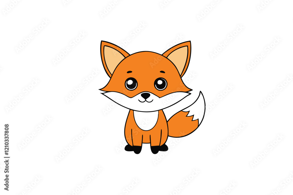 Obraz premium red fox cartoon
