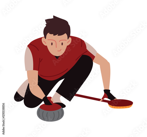 curling young player