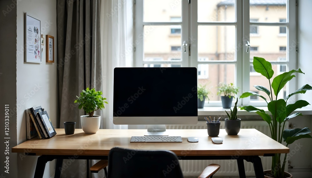 Professional minimalist office desk setup emphasizing productivity Professional minimalist office desk setup emphasizing productivity
