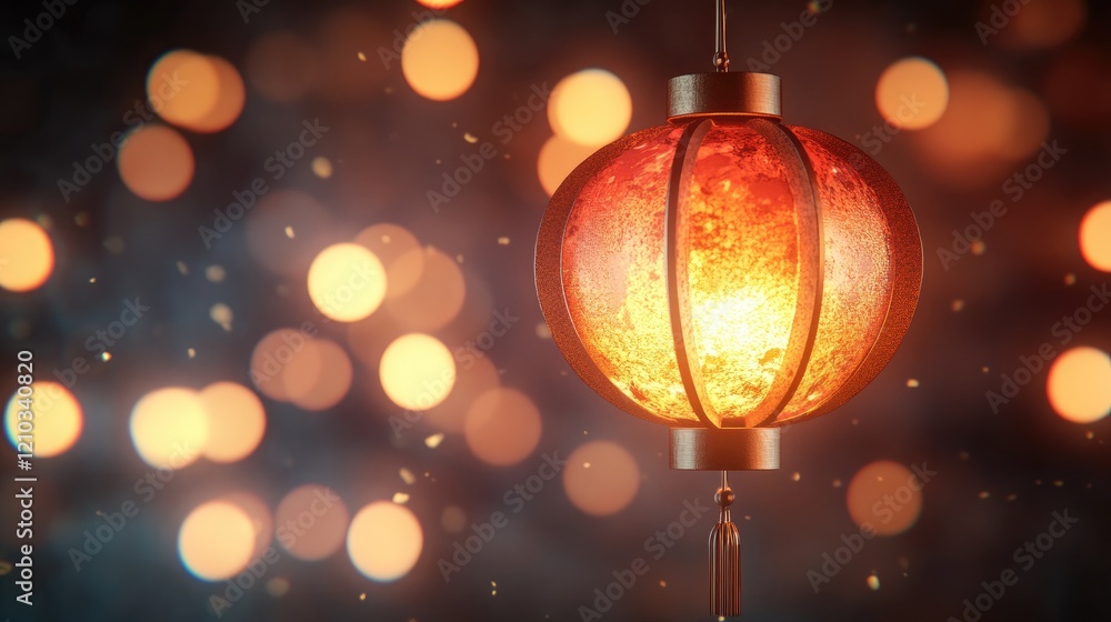 Glowing Chinese Lantern Festive Lights Bokeh Background Glowing Chinese Lantern Festive Lights Bokeh Background