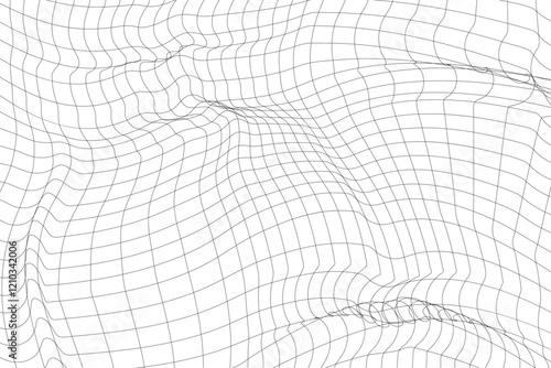 Abstract wavy  mesh on a white background,wave grid