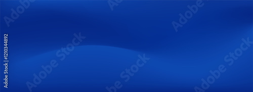 Horizontal long Empty Soft wave gradient dark bright blue abstract background for website, banner, office, technology. Vector graphics.