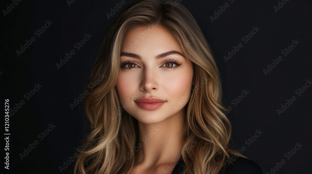 Portrait of a Young Woman with Beautiful Hair and Flawless Skin Portrait of a Young Woman with Beautiful Hair and Flawless Skin