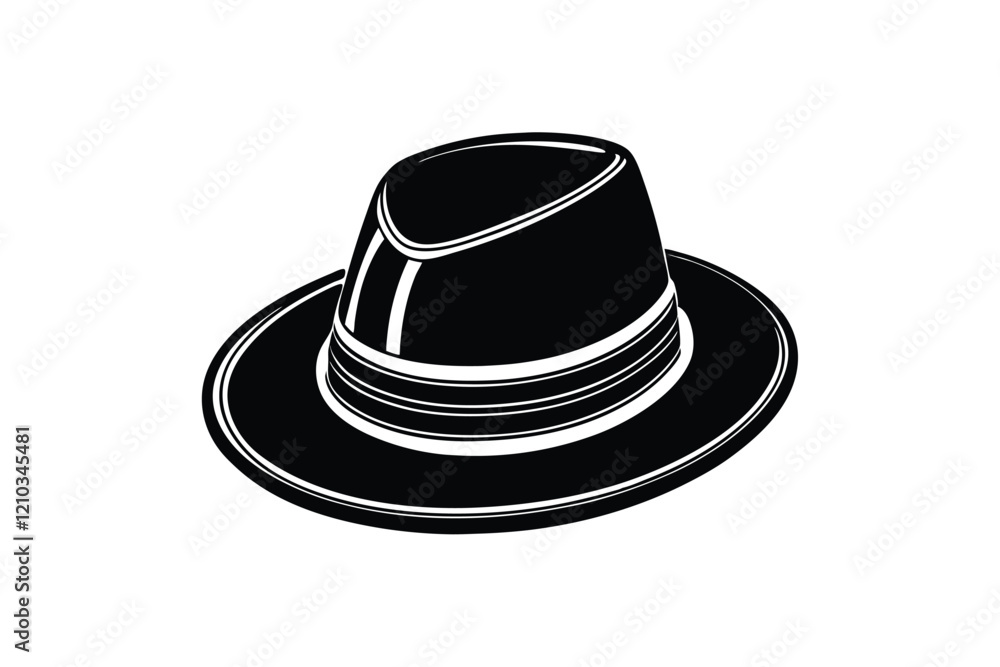 retro hat for Gentleman style as Mister Vector illustration retro hat for Gentleman style as Mister Vector illustration