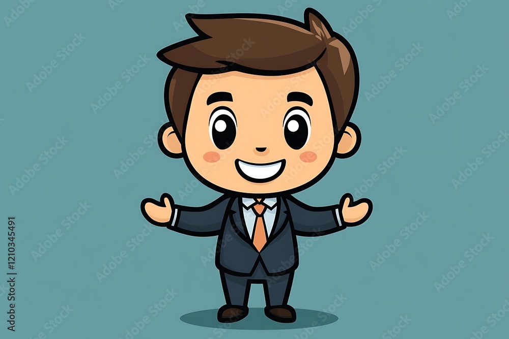 Cute Cartoon Businessman Presentation Design Cute Cartoon Businessman Presentation Design
