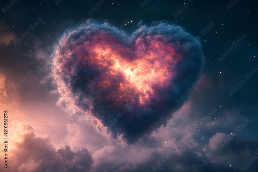 Cloud with a shape of heart a concept for love and beautiful day for lover, valentines day Cloud with a shape of heart a concept for love and beautiful day for lover, valentines day