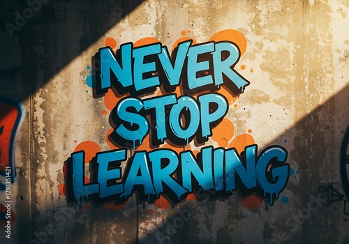 Motivation Quote CONCEPT. Never stop learning  photo