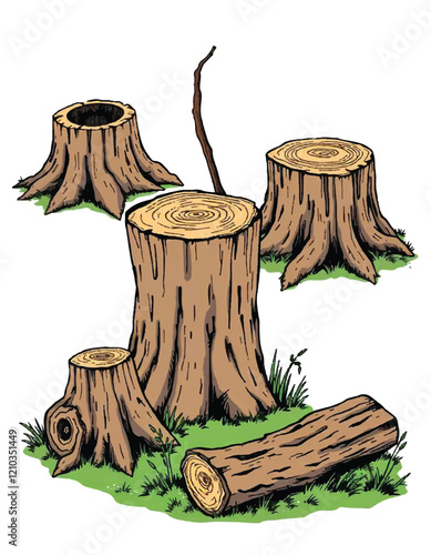 stump vector illustration