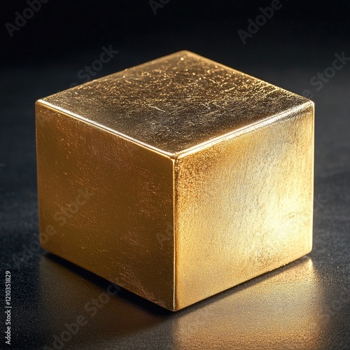 Obraz na płótnie Gold Block on Black Background