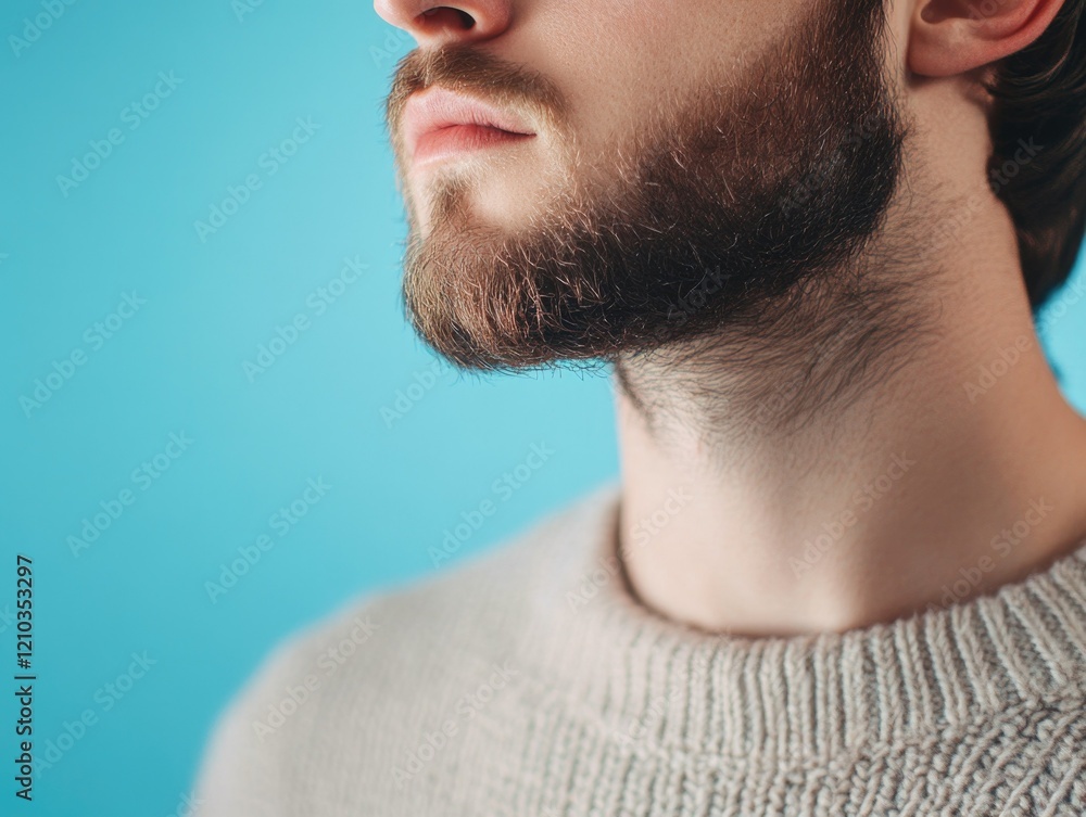 Fototapeta premium Serene Facial Hair Portrait