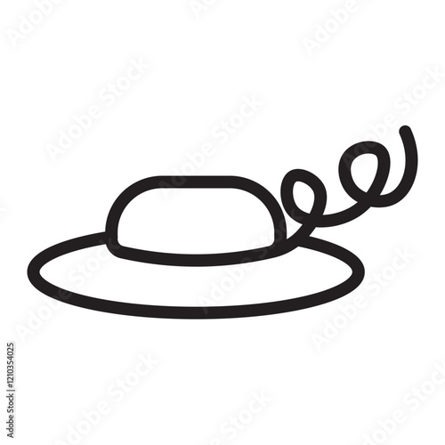 Fascinator Vector Line Icon Design