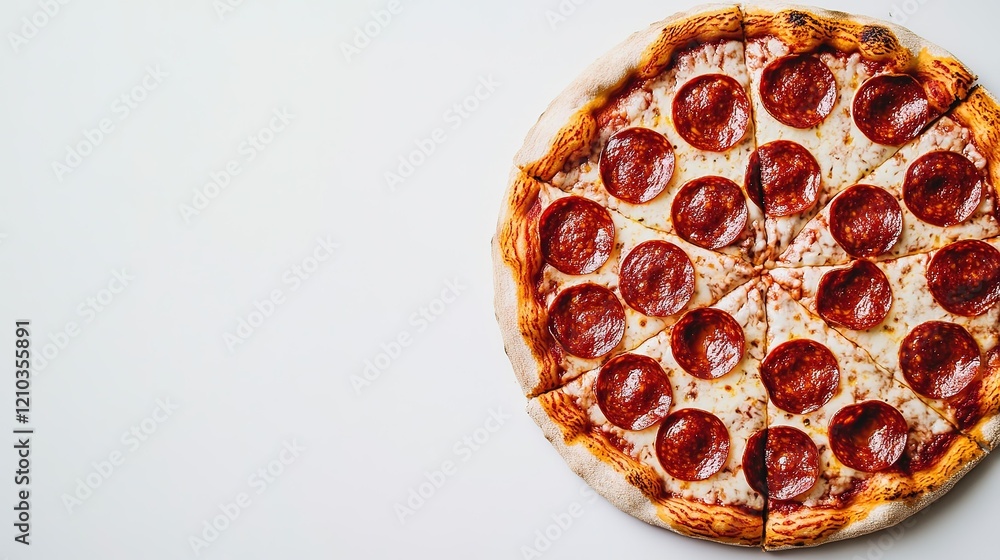 white background pizza