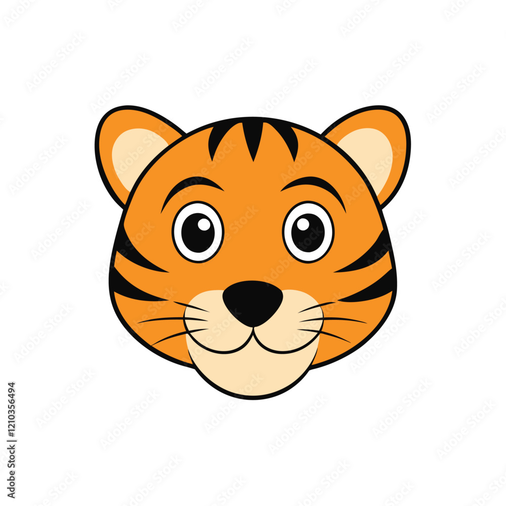 Tiger Head Vector Art Illustration - Tiger Head Logo and Icon Flat Design Tiger Head Vector Art Illustration - Tiger Head Logo and Icon Flat Design