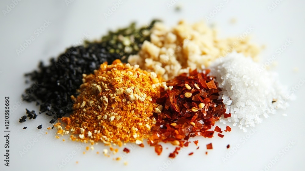 Colorful Array of Exquisite Spices and Seasonings Colorful Array of Exquisite Spices and Seasonings
