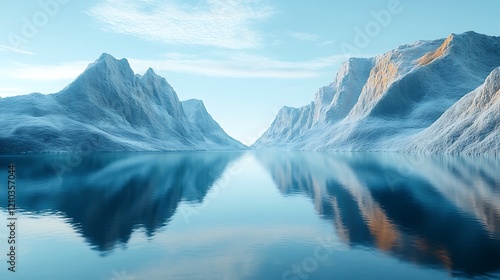 Wallpaper Mural 3D rendering an abstract landscape of surreal mountain background Torontodigital.ca