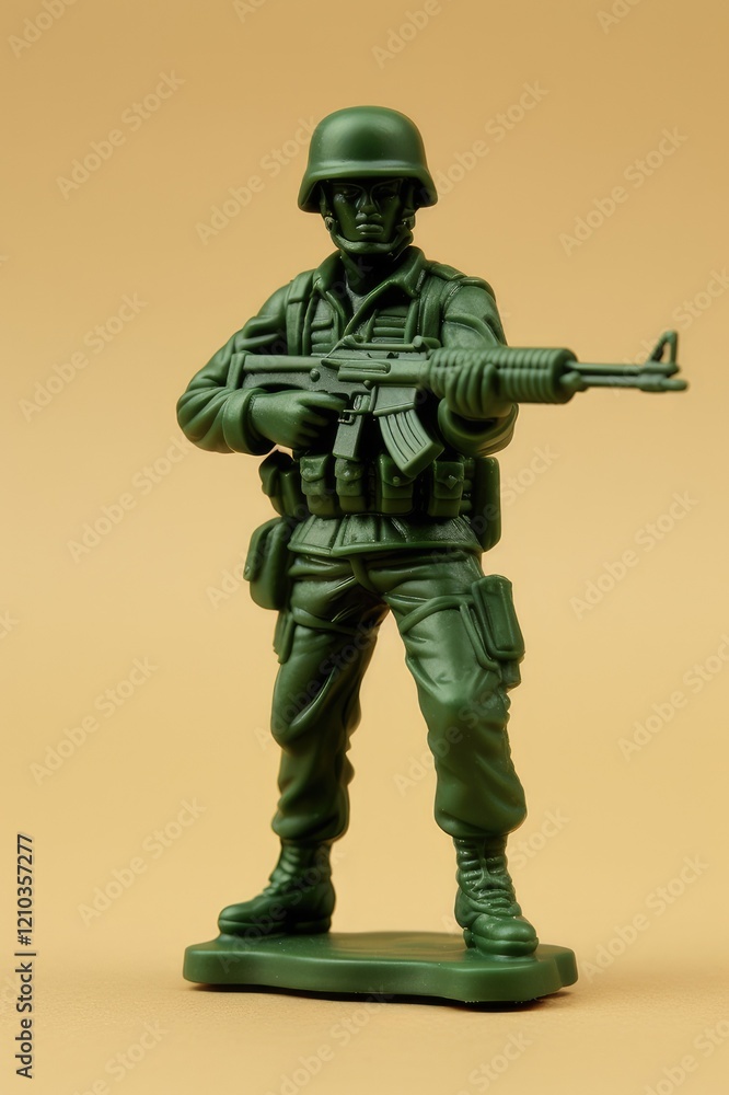 Standing Guard - Green Army Man with Bayonet and Rifle Figurine Toy Standing Guard - Green Army Man with Bayonet and Rifle Figurine Toy