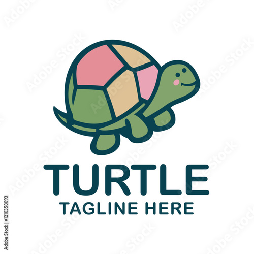 Cute Turtle Character Logo