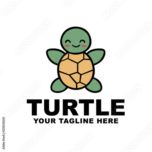 Happy Cartoon Turtle Mascot