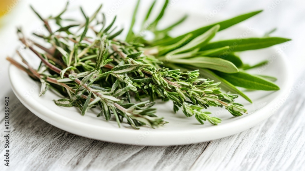 Fresh Herbs on a Plate - Culinary Delight Fresh Herbs on a Plate - Culinary Delight