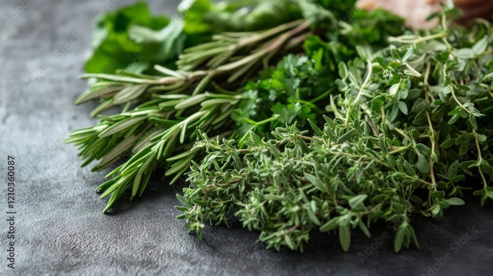 Fresh Rosemary, Thyme, and Parsley Herbs - Culinary Delight