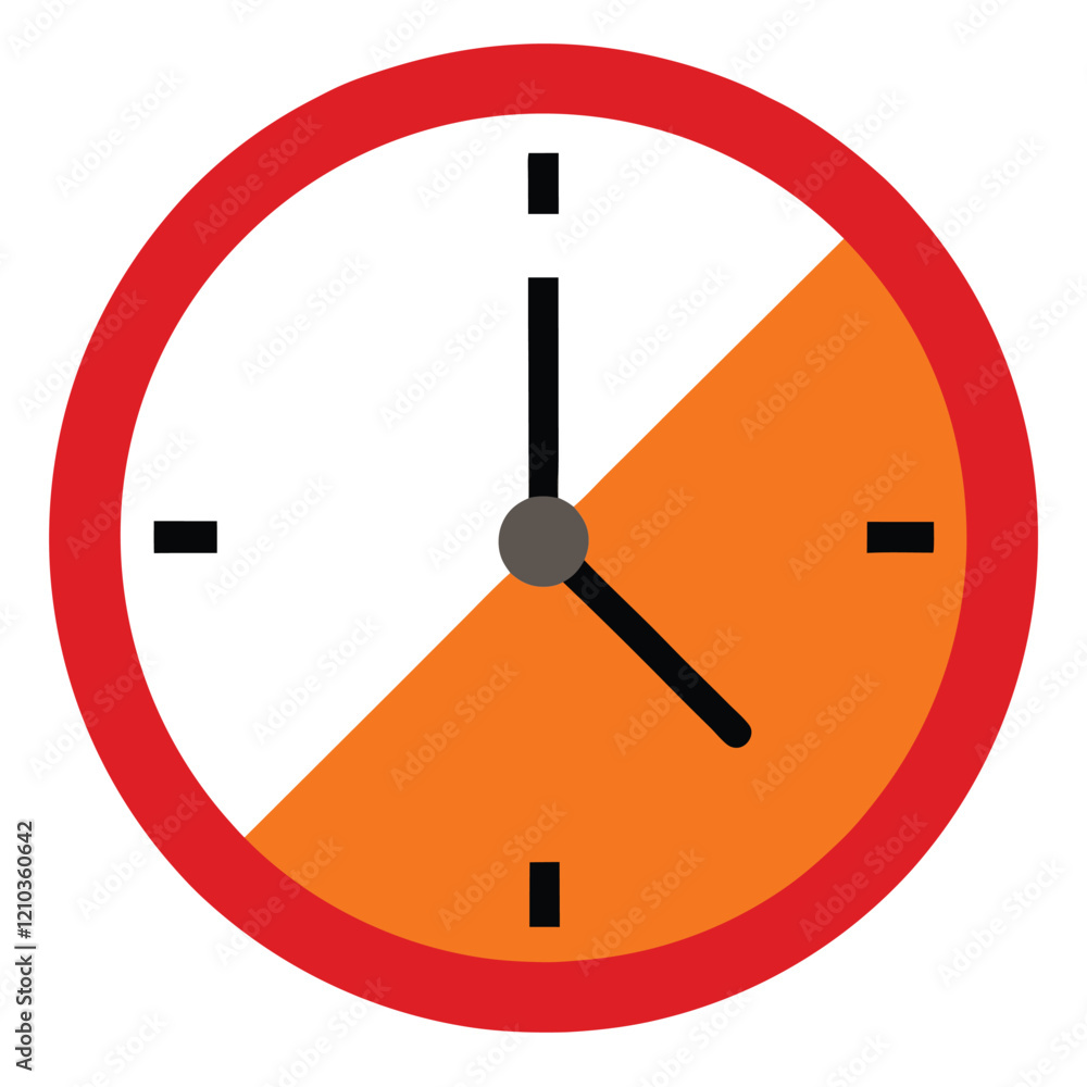 A round wall clock with bold numbers and clock