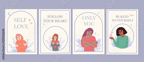 Self love motivation and empowerment for women in their 30s - inspirational card design.