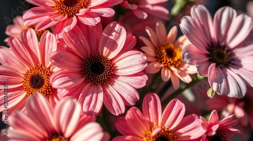 Wallpaper Mural Close-up of beautiful pink daisies in full bloom with bright details Torontodigital.ca