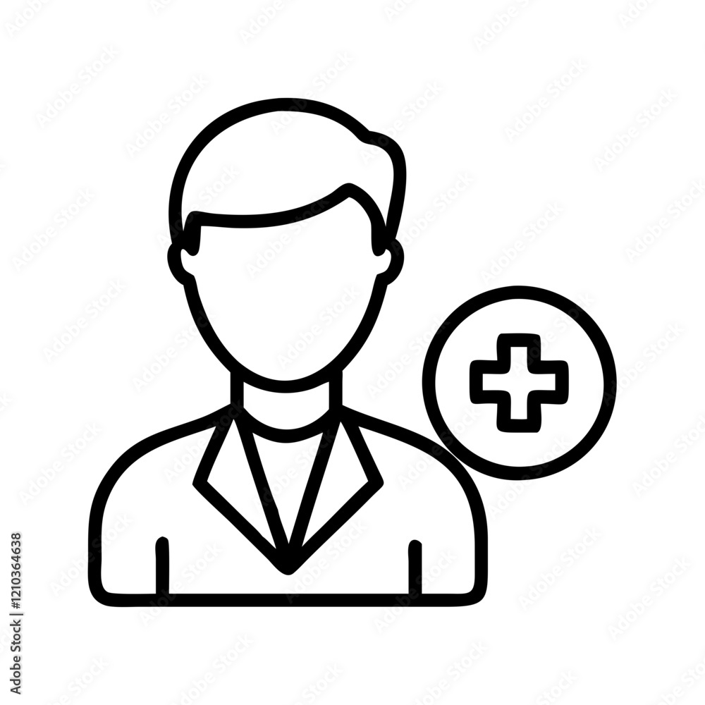 medical consultant icon, medical consultant line art - simple line art of medical consultant, perfect for medical consultant logos and icons medical consultant icon, medical consultant line art - simple line art of medical consultant, perfect for medical consultant logos and icons